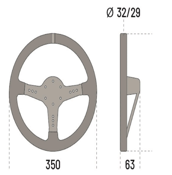 SPARCO ohjauspyörä, L777 (350/63mm), Mokka-2