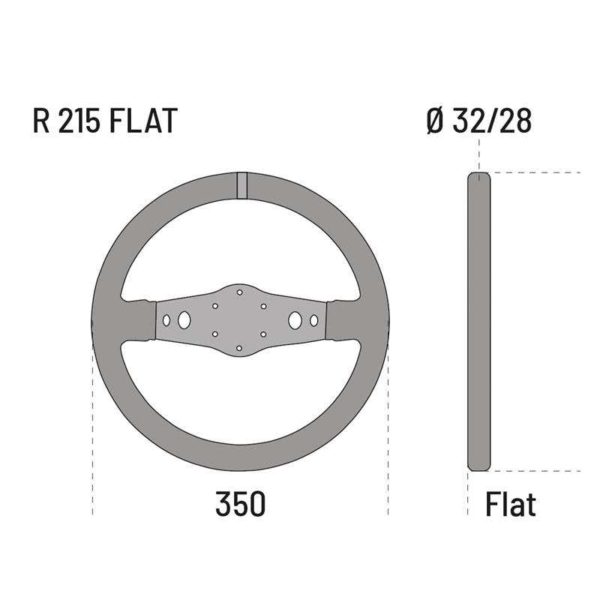 SPARCO ohjauspyörä, R215 Flat (350/-mm), Leather-2