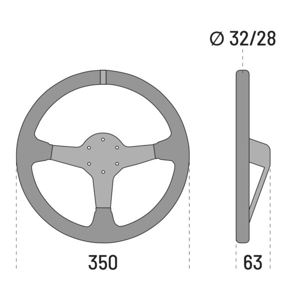 SPARCO ohjauspyörä, R345 (350/63mm), Nahka-2