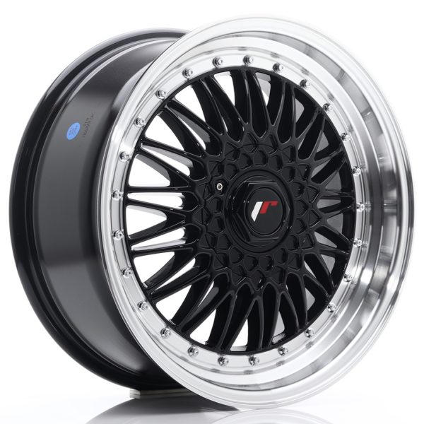 JR Wheels JR9 18x8 ET35-40 (Custom PCD) Gloss Black w/Machined Lip