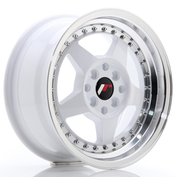 JR Wheels JR6 15x7 ET25 4x100/108 White w/Machined Lip