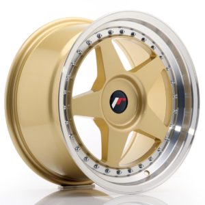 JR Wheels JR6 17x9 ET20-35 (Custom PCD) Gold w/Machined Lip