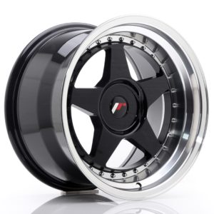 JR Wheels JR6 17x10 ET20 (Custom PCD) Glossy Black w/Machined Lip