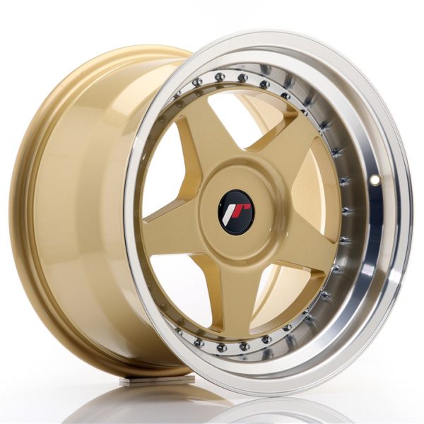 JR Wheels JR6 17x10 ET20 (Custom PCD) Gold w/Machined Lip