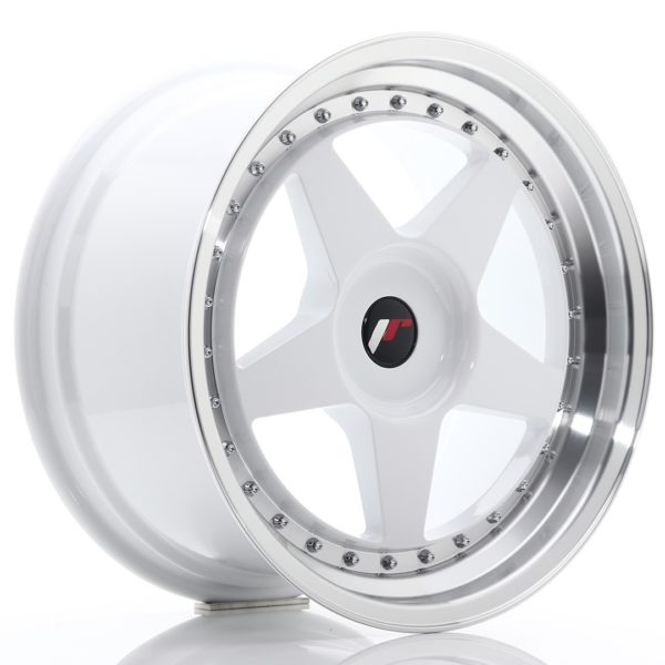 JR Wheels JR6 18x9,5 ET20-40 (Custom PCD) White w/Machined Lip