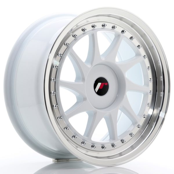 JR Wheels JR26 17x8 ET20-35 (Custom PCD) White w/Machined Lip