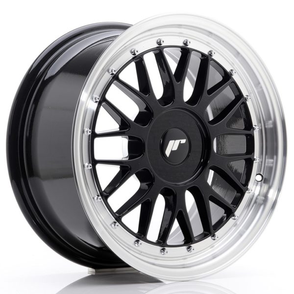 JR Wheels JR23 17x8 ET20-45 (Custom PCD) Gloss Black w/Machined Lip