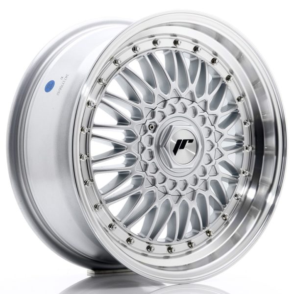 JR Wheels JR9 17x7,5 ET20-35 (Custom PCD) Silver w/Machined Lip+Silver Rivets