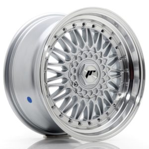 JR Wheels JR9 17x8,5 ET20-35 (Custom PCD) Silver w/Machined Lip+Silver Rivets