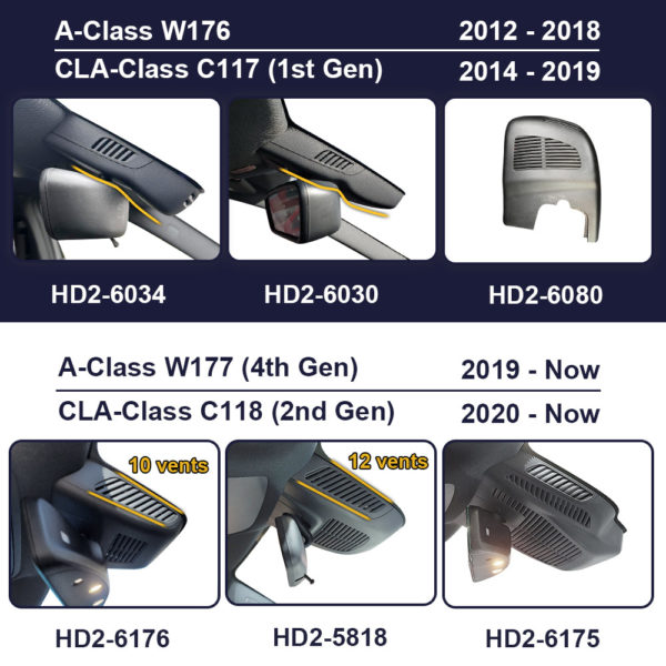 FitcamX autokamera, Mercedes-Benz CLA-class C117 / C118 (2014-2023)-2