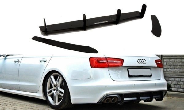 Takadiffuusori & Takapuskurin sivulipat Audi A6 S-Line C7 (exhaust 1x2)